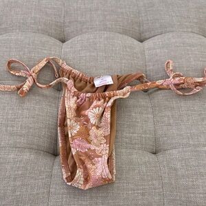 Xhilaration Floral Bikini Bottoms in Pink and Brown